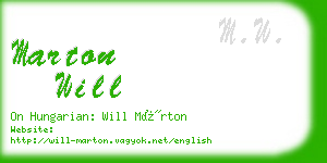 marton will business card